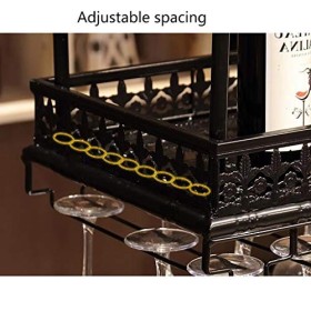 Cadre de Verre à vin en Verre Casier à vin Suspendu, casier à Verre à vin, Hauteur et espacement réglables, casier à vin au P