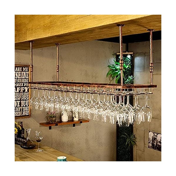 Casiers à vin Organisateur Rack Casier à vin Plafond Casiers à vin |Porte-Verre à vin Suspendu |Porte-Bouteille de vin Vintag