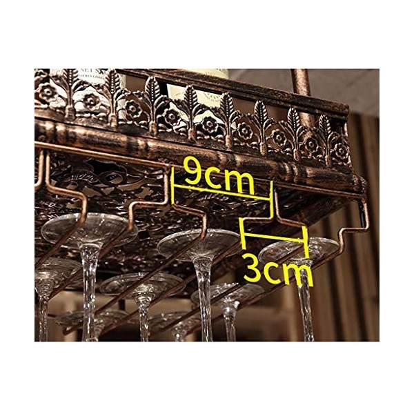 Cadre de Verre à vin en Verre Casier à vin en métal, casier à Verre à vin, Hauteur et espacement réglables, casier à vin au P