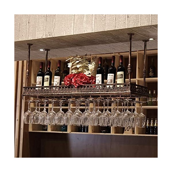 Cadre de Verre à vin en Verre Casier à vin en métal, casier à Verre à vin, Hauteur et espacement réglables, casier à vin au P