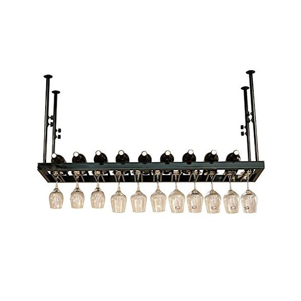 Cadre de verre à vin en verre Casier à vin suspendu, casier à verre à vin, hauteur réglable, support de décoration de casier 