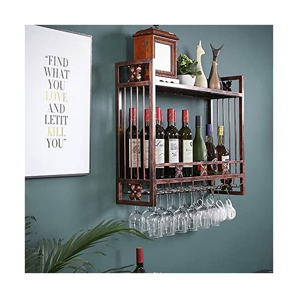 Casier à vin mural, casier à verres à vin en fer, support de rangement pour restaurant de cuisine, unité de rangement pour ét