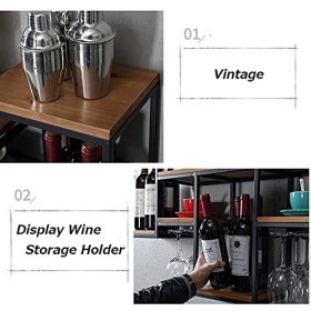 Casier à vin Mural Casier à vin Étagère Murale en Bois Massif Style Industriel Présentoir de Restaurant Armoire à Vin Suspend