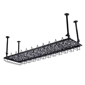 Cadre de Verre à vin en Verre Casier à vin Suspendu, réglable en Hauteur, casier à Verre à vin, comptoir de Bar/présentoir à 