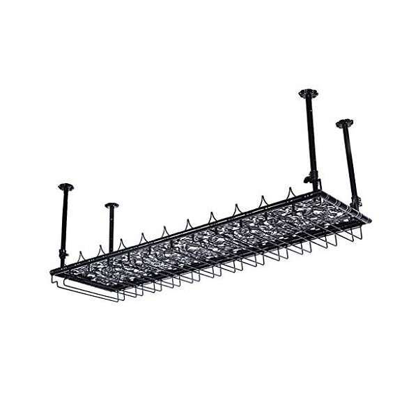 Cadre de Verre à vin en Verre Casier à vin Suspendu, réglable en Hauteur, casier à Verre à vin, comptoir de Bar/présentoir à 