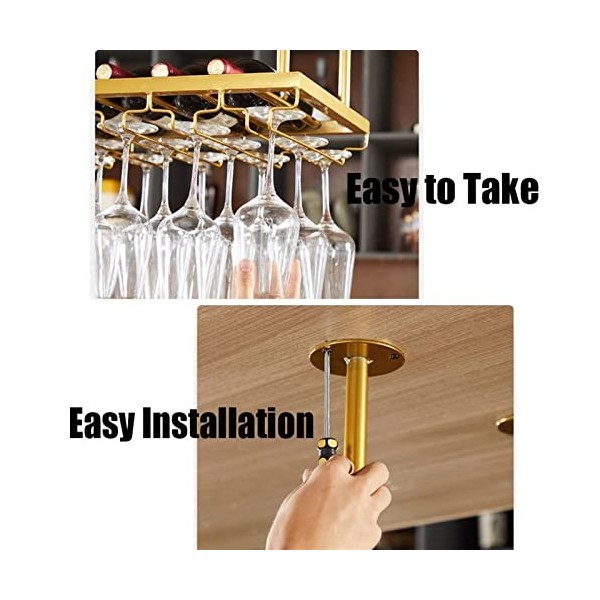 Casier à Verres à vin Suspendu - Casier à vin Étagères suspendues Casier à vin au Plafond Étagères flottantes Casier à Boutei