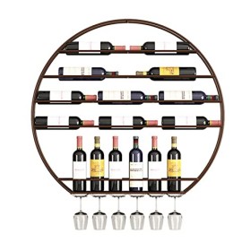 Casier à vin en métal, casier à vin Industriel Mural, casier à vin et Support en Verre, étagère Murale de Rangement pour prés