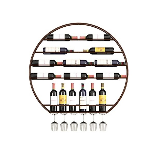 Casier à vin en métal, casier à vin Industriel Mural, casier à vin et Support en Verre, étagère Murale de Rangement pour prés