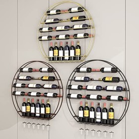 Casier à vin en métal, casier à vin Industriel Mural, casier à vin et Support en Verre, étagère Murale de Rangement pour prés