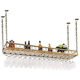 Casier À Vin Casier À Vin Au Plafond, Bar, Restaurant, Suspendu, Casier À Verres À Vin, Plafond Doré, Casier À Bouteilles De 