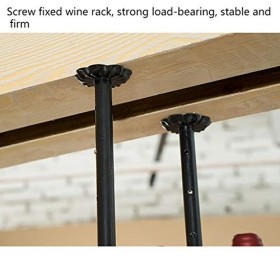 Cadre de verre à vin en verre Casier à vin en métal de plafond, réglable en hauteur, casier à verres à vin en fer multifoncti