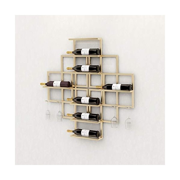 Cadre de Verre à vin en Verre Casier à vin en Fer créatif Mural, présentoir à vin Multifonctionnel, Support de décoration Mur