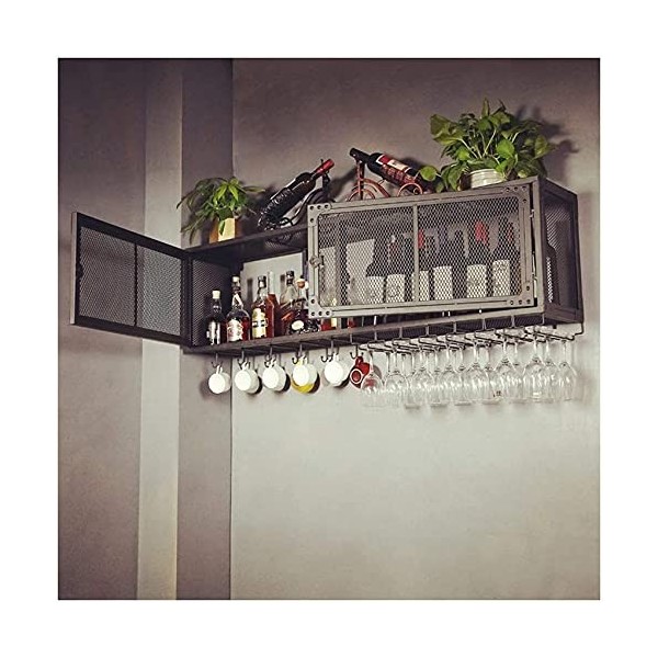 ELzEy Casier à Vin Casier à Vin de Plafond Casier à Vin Mural Antique, Casier à Vin en Fer Étagère Créative Armoire à Vin Sim