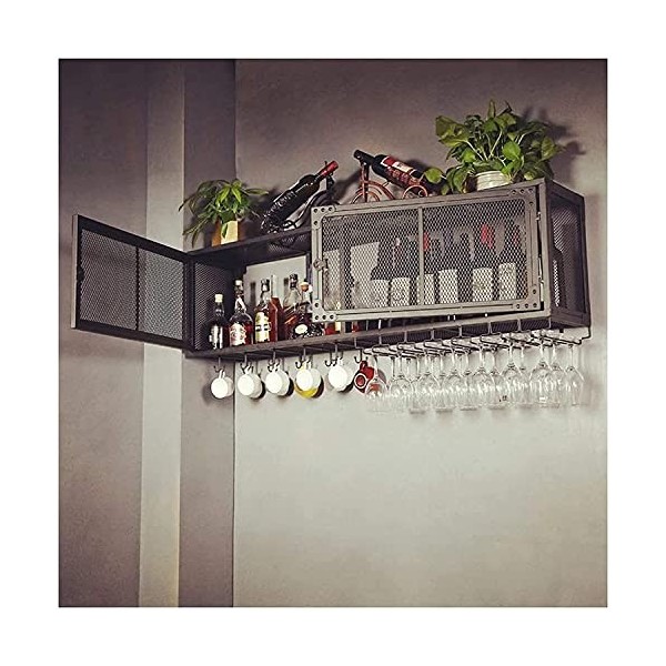 ELzEy Casier à Vin Casier à Vin de Plafond Casier à Vin Mural Antique, Casier à Vin en Fer Étagère Créative Armoire à Vin Sim