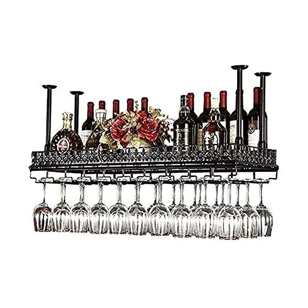 Casier à vin Casier à vin de plafond, bar, restaurant, suspendu, casier à verre à vin, support à verre à vin en fer rétro eur