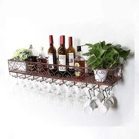 PJQUEKAIPJ Casier À Vin Accueil Support Rouge Restaurant Bar Porte-Verre À Vin/Tenture Murale/Créatif Fer Forgé Tenture Mural