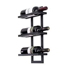Casier à vin Mural Porte-Bouteilles de vin en métal en Fer Support de Verre à vin inversé Mural Plateau à vin Suspendu Présen