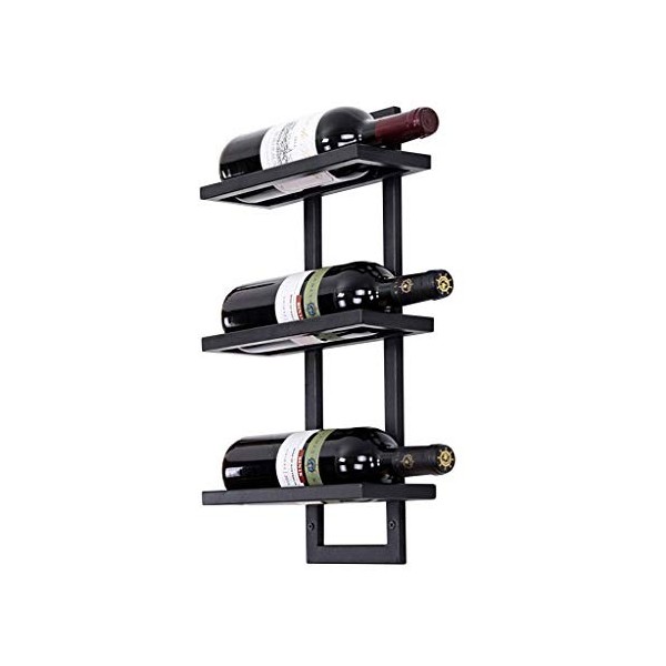 Casier à vin Mural Porte-Bouteilles de vin en métal en Fer Support de Verre à vin inversé Mural Plateau à vin Suspendu Présen