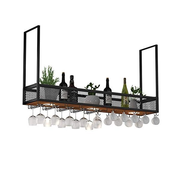 Casier à vin Fer Forgé Accueil Bar Cintre À Lenvers Porte-Verre À Vin Suspendu Armoire À Vin Supports Suspendus Bar Décorati