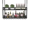 Casier à vin Suspendu en métal, casier à Bouteilles de vin en Fer Double Couche/casier à Verres à vin Suspendu, Hauteur de fl