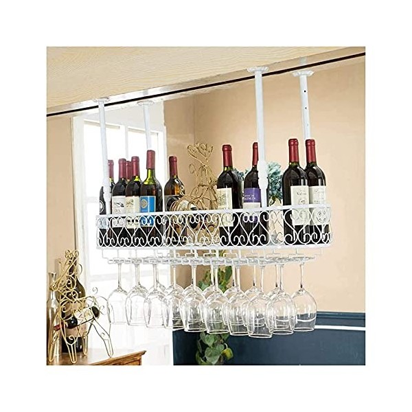 ZERAPH Casiers à vin autoportants Armoires Porte-vin Mural Casier à vin Suspendu avec Support en Verre et étagère, casier à V