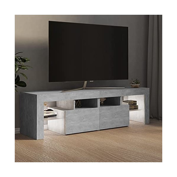 Tidyard Meuble TV avec lumières LED, Support de Télévision, Meuble TV Bas avec LED Noir 90x39x30 cm