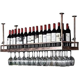 ELzEy Casier à vin Casier à vin de Plafond |Porte-Verre à vin Suspendu |Porte-Bouteille de vin Vintage |Porte-vin Mural Rusti