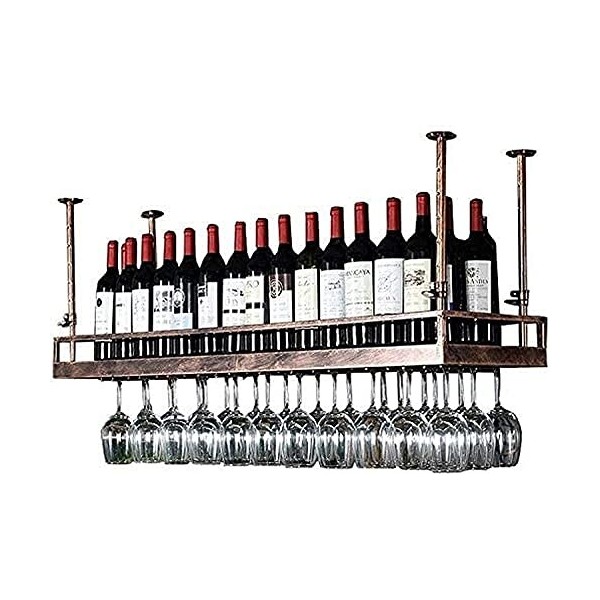 ELzEy Casier à vin Casier à vin de Plafond |Porte-Verre à vin Suspendu |Porte-Bouteille de vin Vintage |Porte-vin Mural Rusti