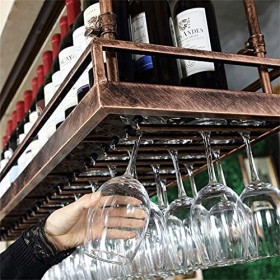 ELzEy Casier à vin Casier à vin de Plafond |Porte-Verre à vin Suspendu |Porte-Bouteille de vin Vintage |Porte-vin Mural Rusti