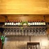 Cadre de Verre à vin en Verre Casier à vin en métal au Plafond, Porte-gobelet Suspendu, Hauteur réglable, comptoir de Bar, pr