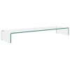 vidaXL Meuble TV de Salon Support pour Moniteur 110x30x13 cm Verre Transparent