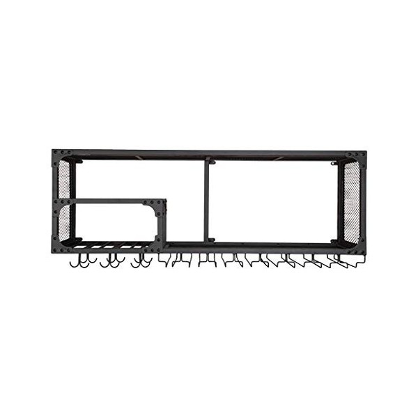 Cadre de Verre à vin en Verre Casier à vin Mural en métal, casier à Verre à vin, Salle à Manger et Cuisine présentoir Multifo