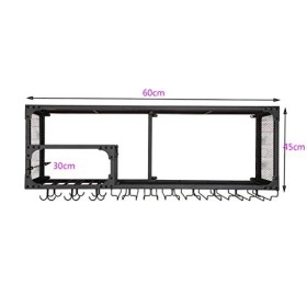 Cadre de Verre à vin en Verre Casier à vin Mural en métal, casier à Verre à vin, Salle à Manger et Cuisine présentoir Multifo