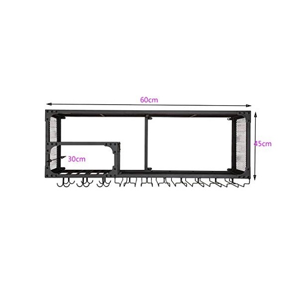 Cadre de Verre à vin en Verre Casier à vin Mural en métal, casier à Verre à vin, Salle à Manger et Cuisine présentoir Multifo