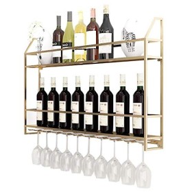 Cadre de verre à vin en verre Casier à vin mural en fer, présentoir multifonctionnel de cuisine de restaurant, support de déc