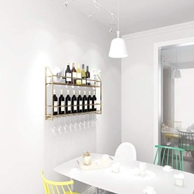 Cadre de verre à vin en verre Casier à vin mural en fer, présentoir multifonctionnel de cuisine de restaurant, support de déc