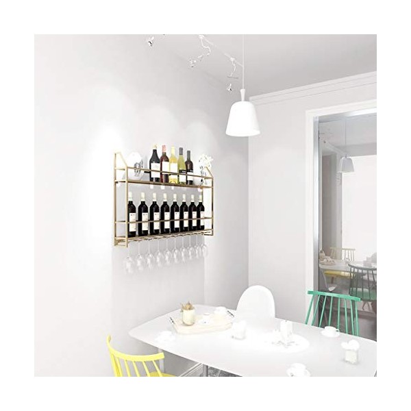 Cadre de verre à vin en verre Casier à vin mural en fer, présentoir multifonctionnel de cuisine de restaurant, support de déc