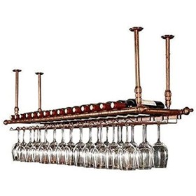 RatHozier Porte-Bouteille de vin casier à vin Suspendu avec Support en Verre et étagère, casier à Verre à vin Suspendu europé