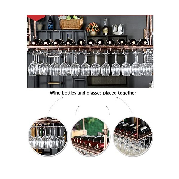 Casier à vin Suspendu - Casier à vin Suspendu Casier à Verre à vin - Casier à Bouteilles Suspendu au Plafond, Casier à vin Mu