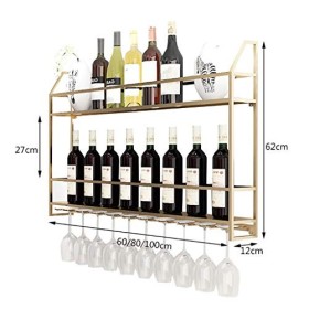 Cadre de verre à vin en verre Casier à vin mural en fer, présentoir multifonctionnel de cuisine de restaurant, support de déc