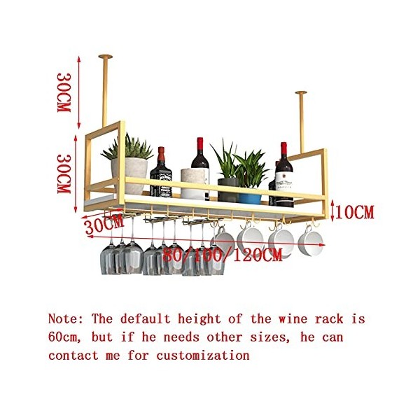 KOHARA Casier à vin Suspendu-Casier à vin Porte-Verre à vin Suspendu, Porte-Bouteilles en Verre de vin de Style Rustique pouv