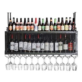 Casier à vin Étagère à vin en Fer Casier à vin Mural Trépied Porte-Verre à vin Casier à vin créatif Porte-Verre à vin Double 