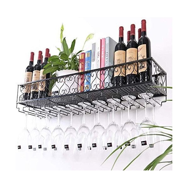 Casier à vin Mural à Pieds Hauts, casier à vin à lenvers, casier à vin Suspendu, Rangement de décorations 50 x 25 cm B 80 x
