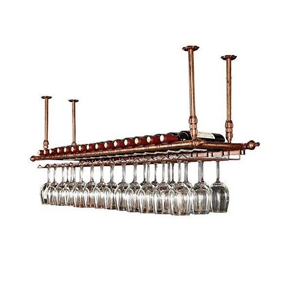 Casier à vin, casier à vin au Plafond, Support de Verre à vin Suspendu, Support de Bouteille de vin Vintage, Support de vin M