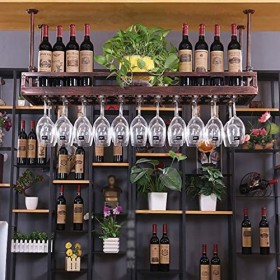 Casier à vin, casier à gobelets suspendu, support de verre à vin créatif casier à verre à vin, s, 60 * 35 cm F 120 * 35 cm 