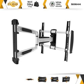 RICOO Support Murale TV 32-65" S0644 81-165cm Orientable Inclinable Rotatif Universel Fix ation Mural Écran Incurvée VESA 4