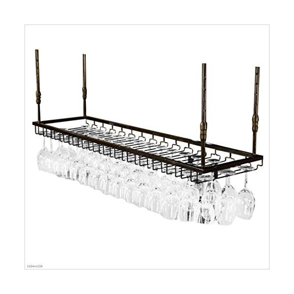 CEmeLi Étagères flottantes pour Bar, casier à vin, Support Mural en métal, casier à vin pour Plafond, Hauteur réglable, étagè