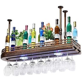 Casier à vin, casier à verres à vin en fer forgé, organisation de rangement de cuisine, casier à vin en métal suspendu, porte