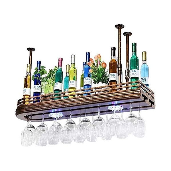 Casier à vin, casier à verres à vin en fer forgé, organisation de rangement de cuisine, casier à vin en métal suspendu, porte