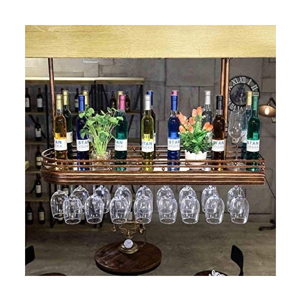 Casier à vin, casier à verres à vin en fer forgé, organisation de rangement de cuisine, casier à vin en métal suspendu, porte